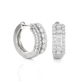 1 ctw Round Lab Grown Diamond Huggie Hoop Earrings