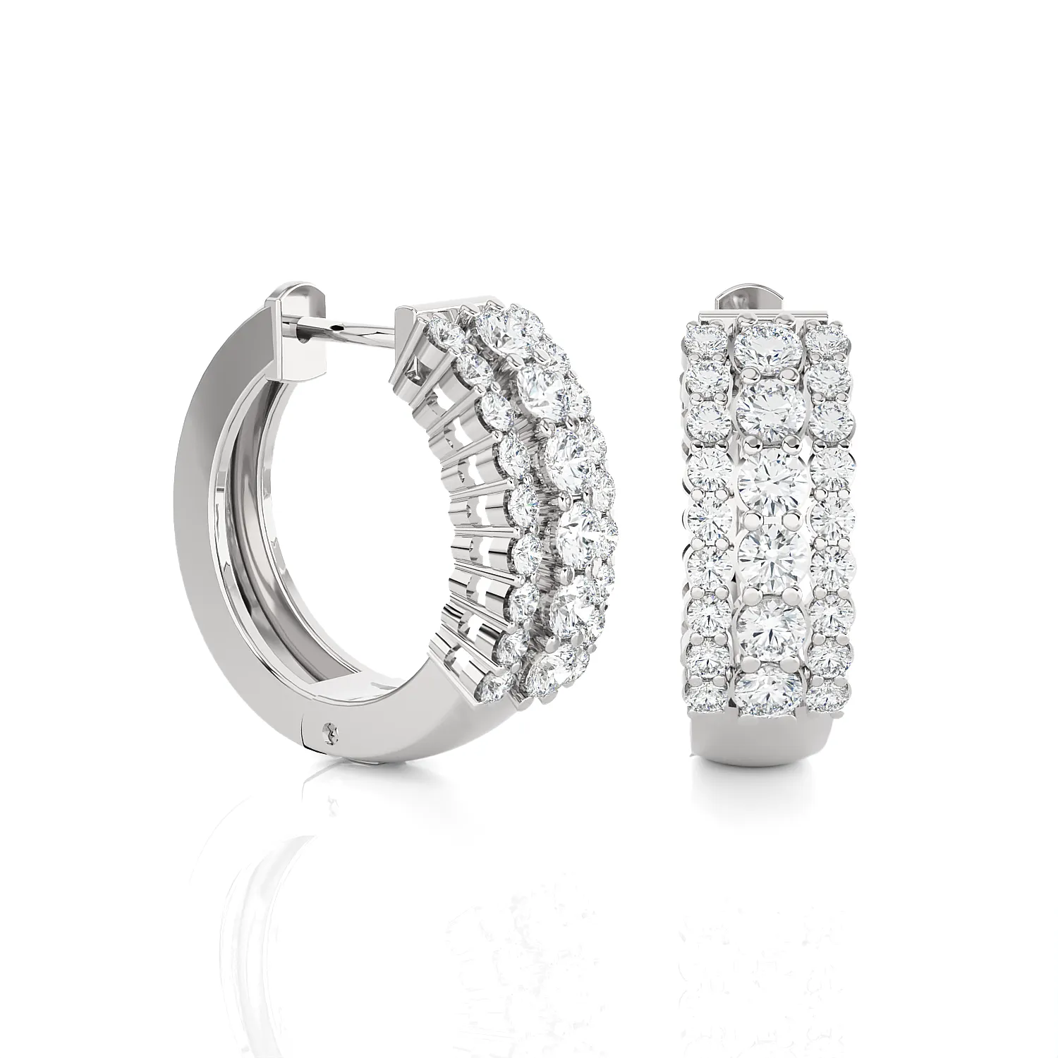 1 ctw Round Lab Grown Diamond Huggie Hoop Earrings