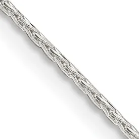 1.25mm Sterling Silver Diamond Cut Solid Round Spiga Chain Necklace