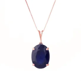 14K Solid Rose Gold Necklace w/ Natural Oval Sapphire