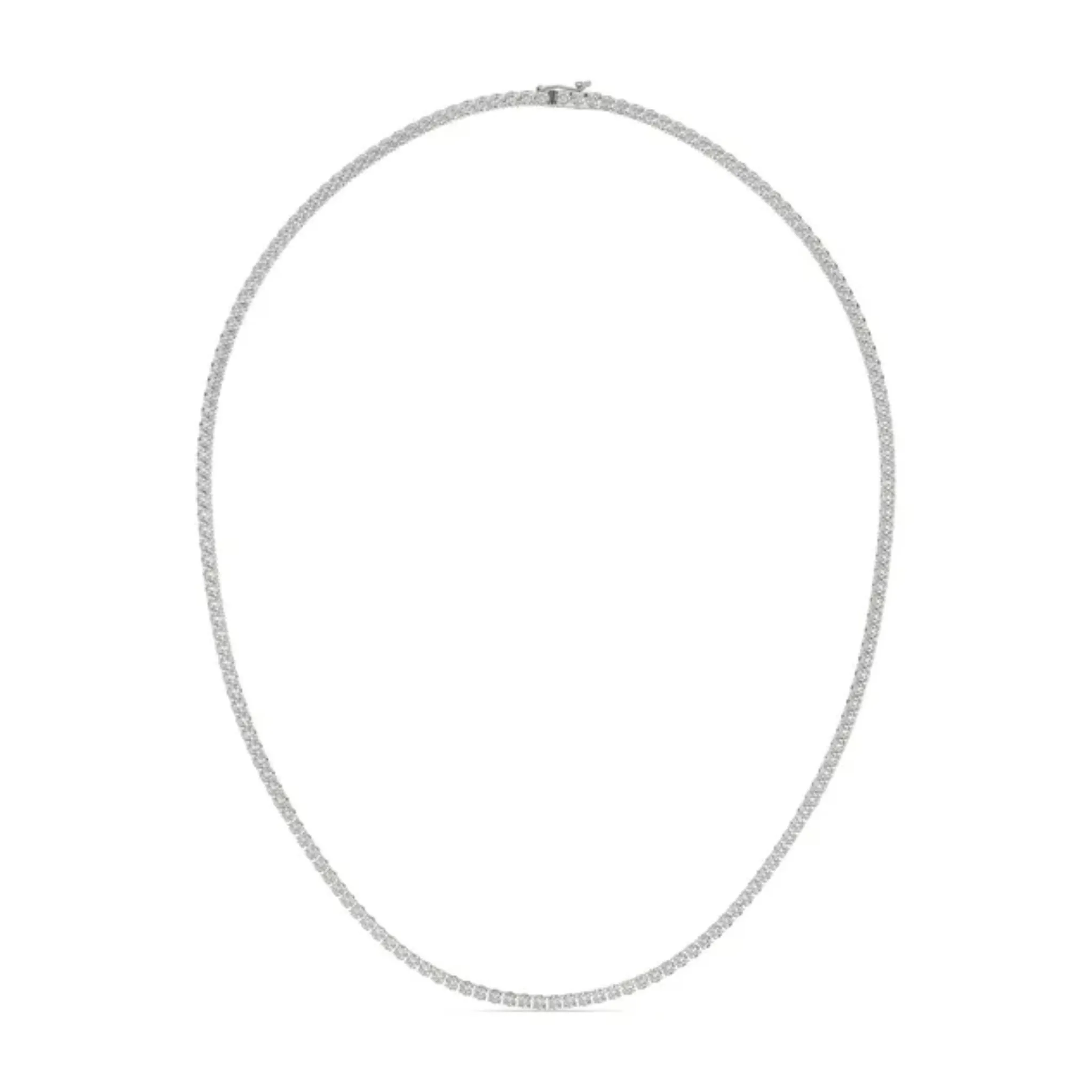 14K White Gold 16" Diamond Tennis Necklace 4CTW