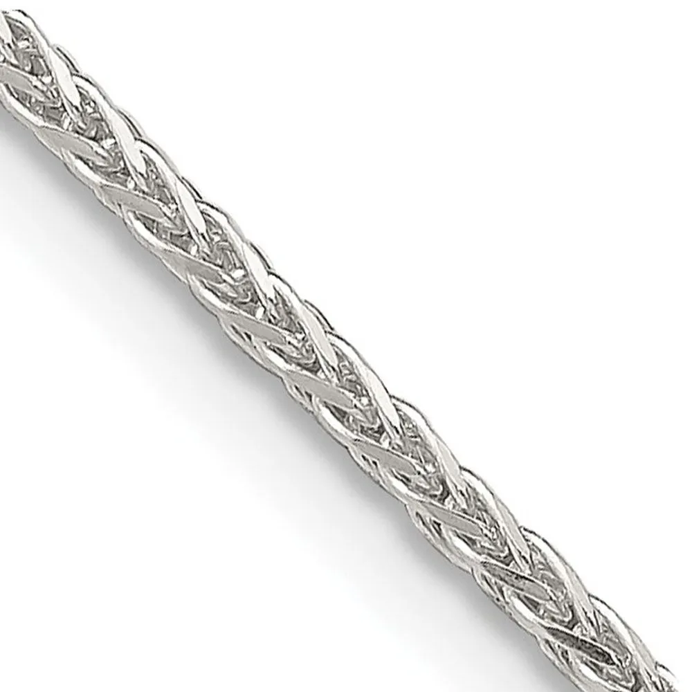 1.5mm Sterling Silver Diamond Cut Solid Round Spiga Chain Necklace