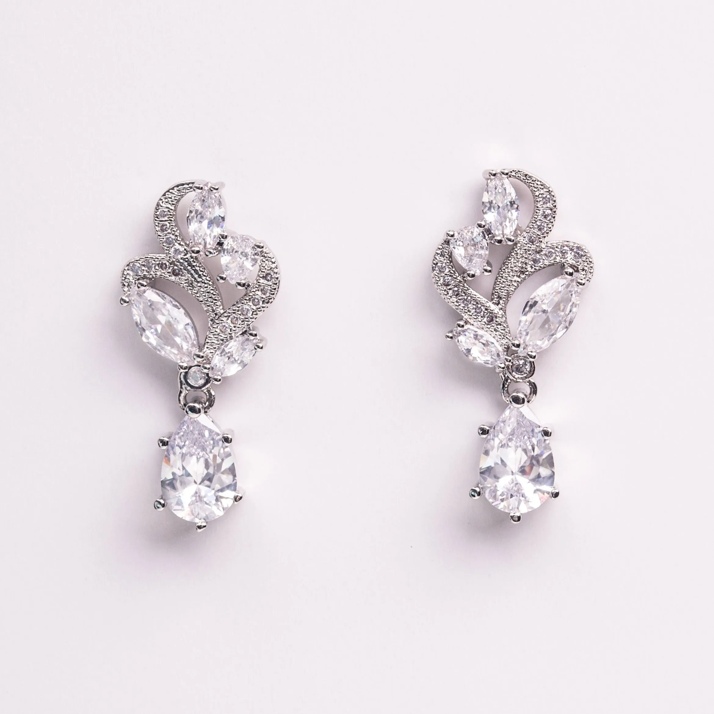 Adeline Tear Drop & Marquise Crystal Bridal Earrings