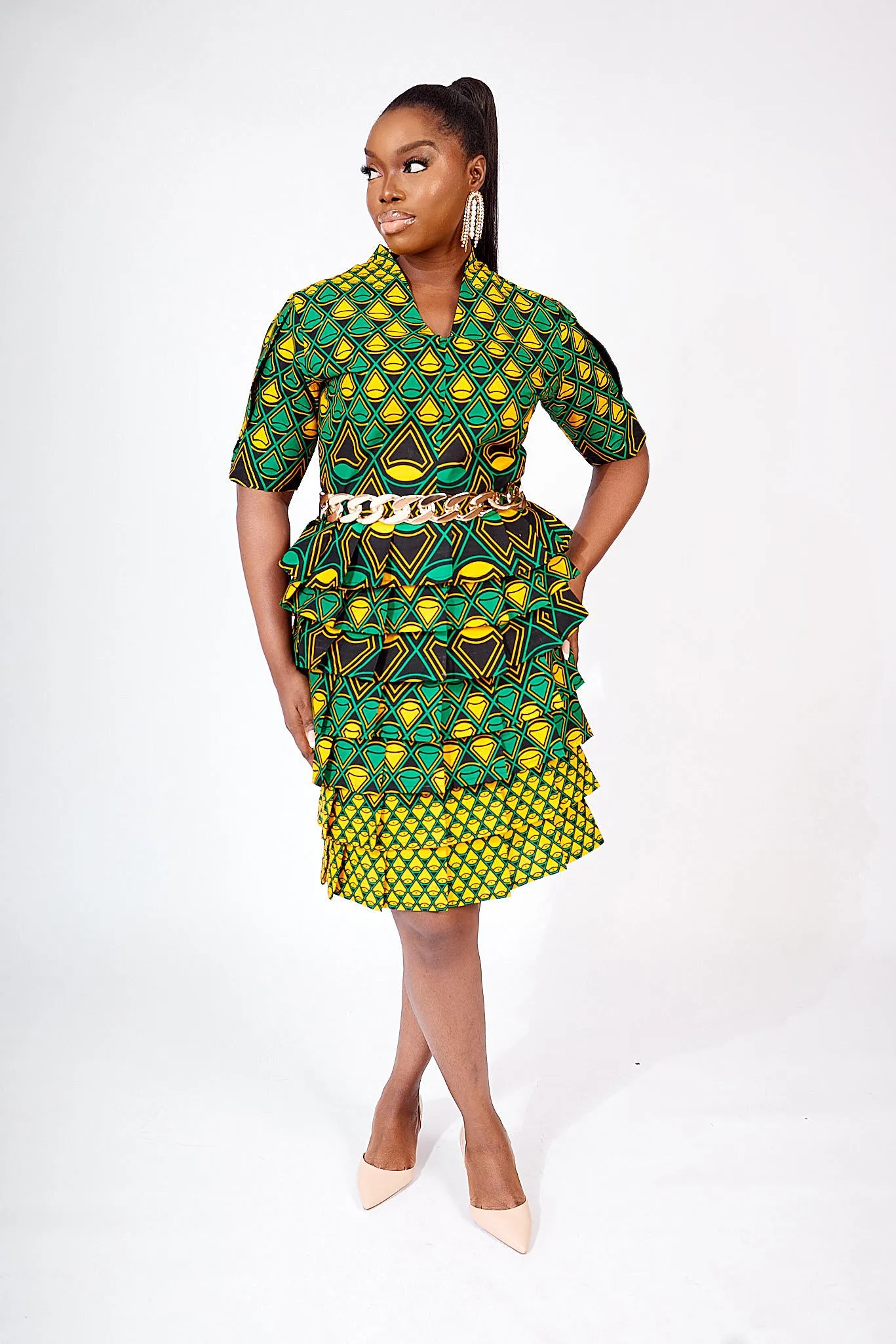 ADWOA AFRICAN PRINT MIDI DRESS