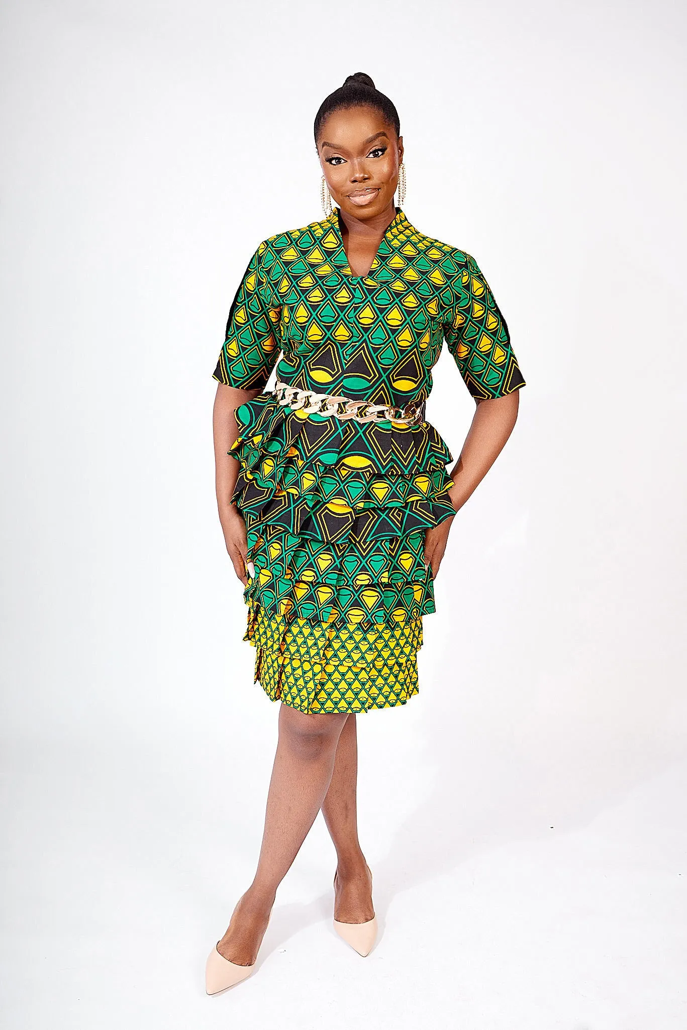 ADWOA AFRICAN PRINT MIDI DRESS