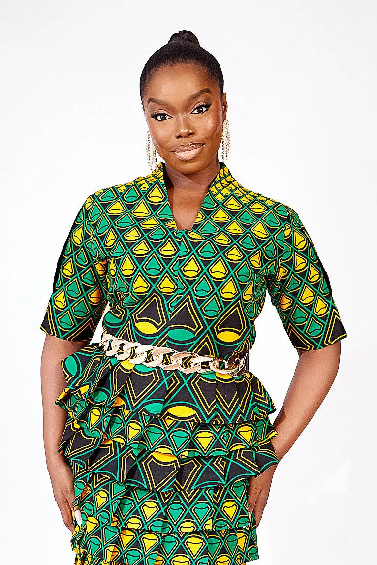 ADWOA AFRICAN PRINT MIDI DRESS