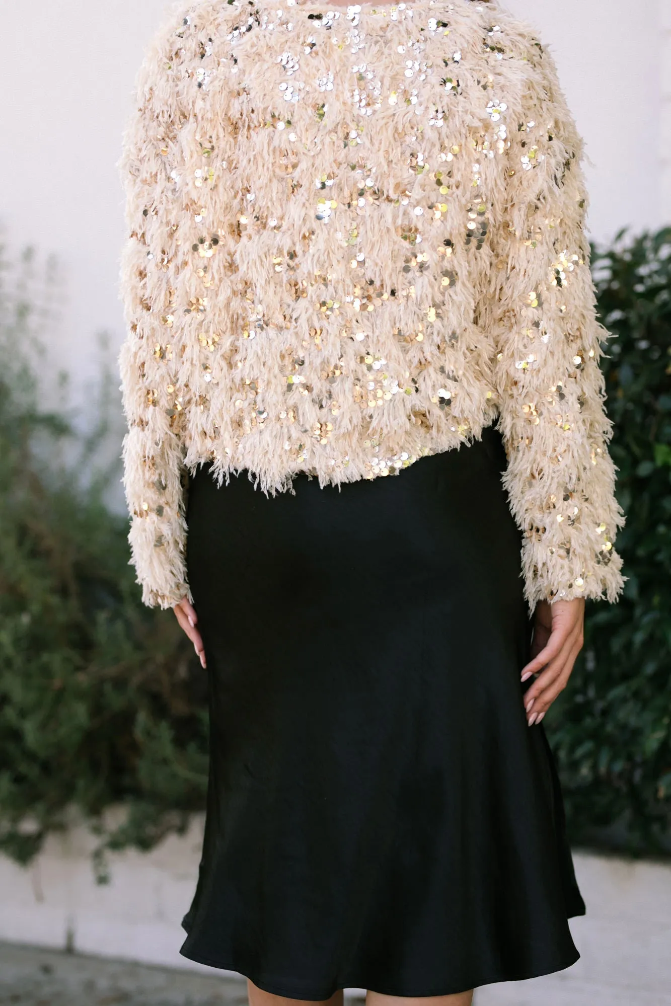 Aja Feather Sequin Blouse