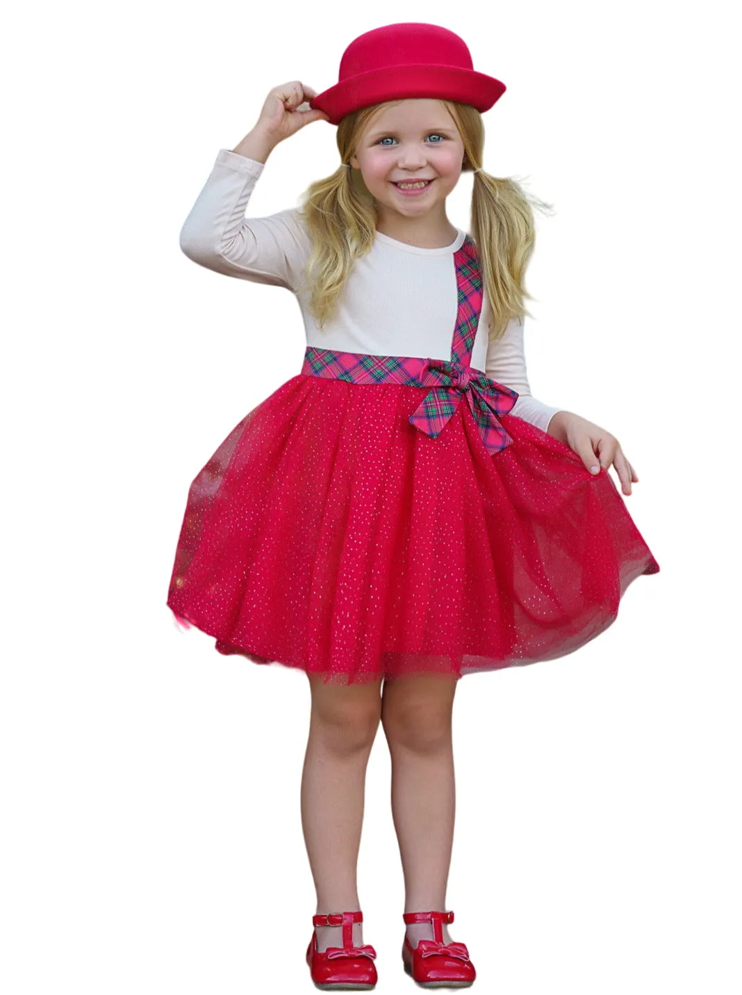 All That Glitters Plaid Bow Christmas Tutu Dress