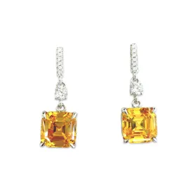 Ally Citrine Stud Drop Earrings