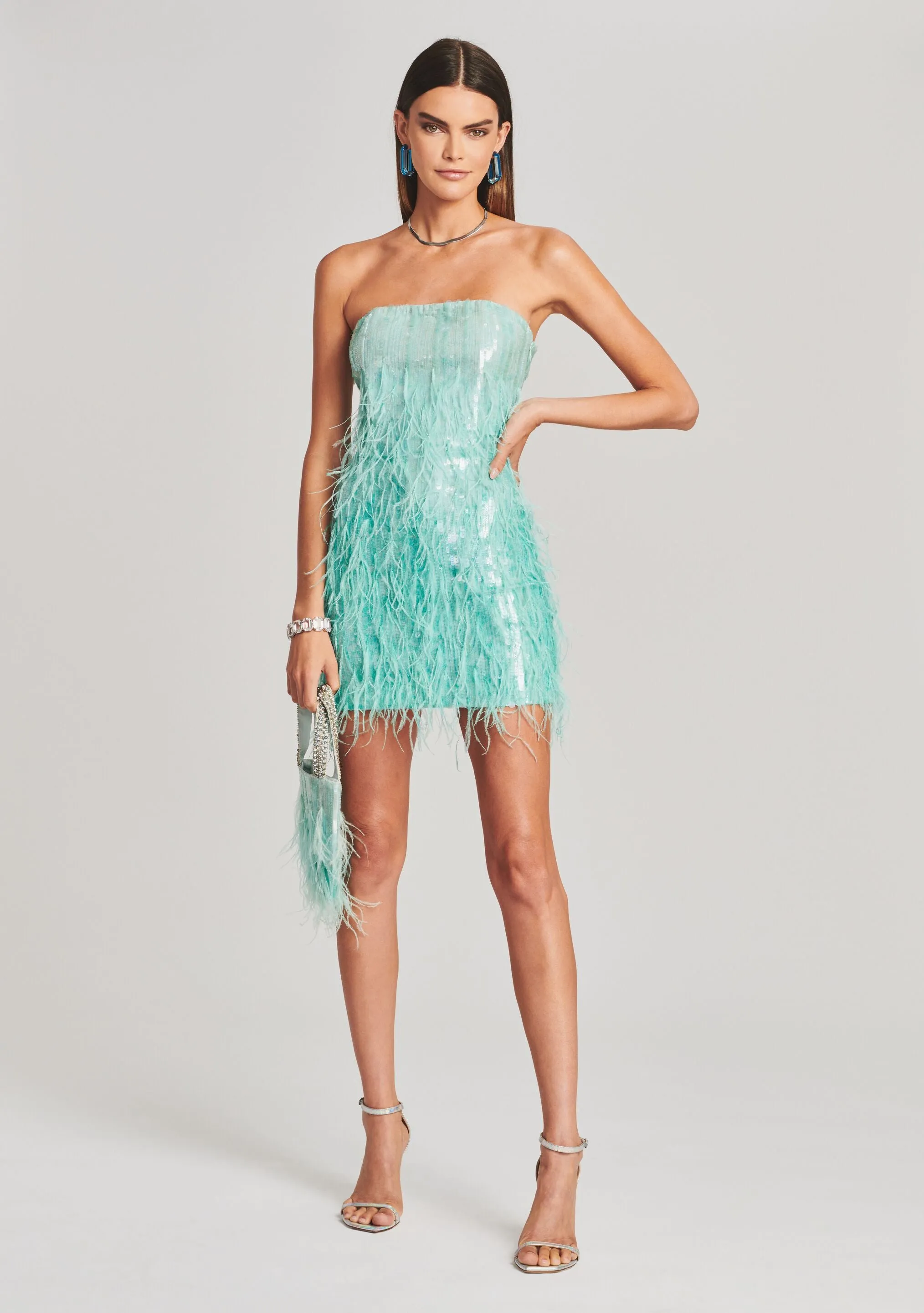 Anastasia Sequin Feather Dress