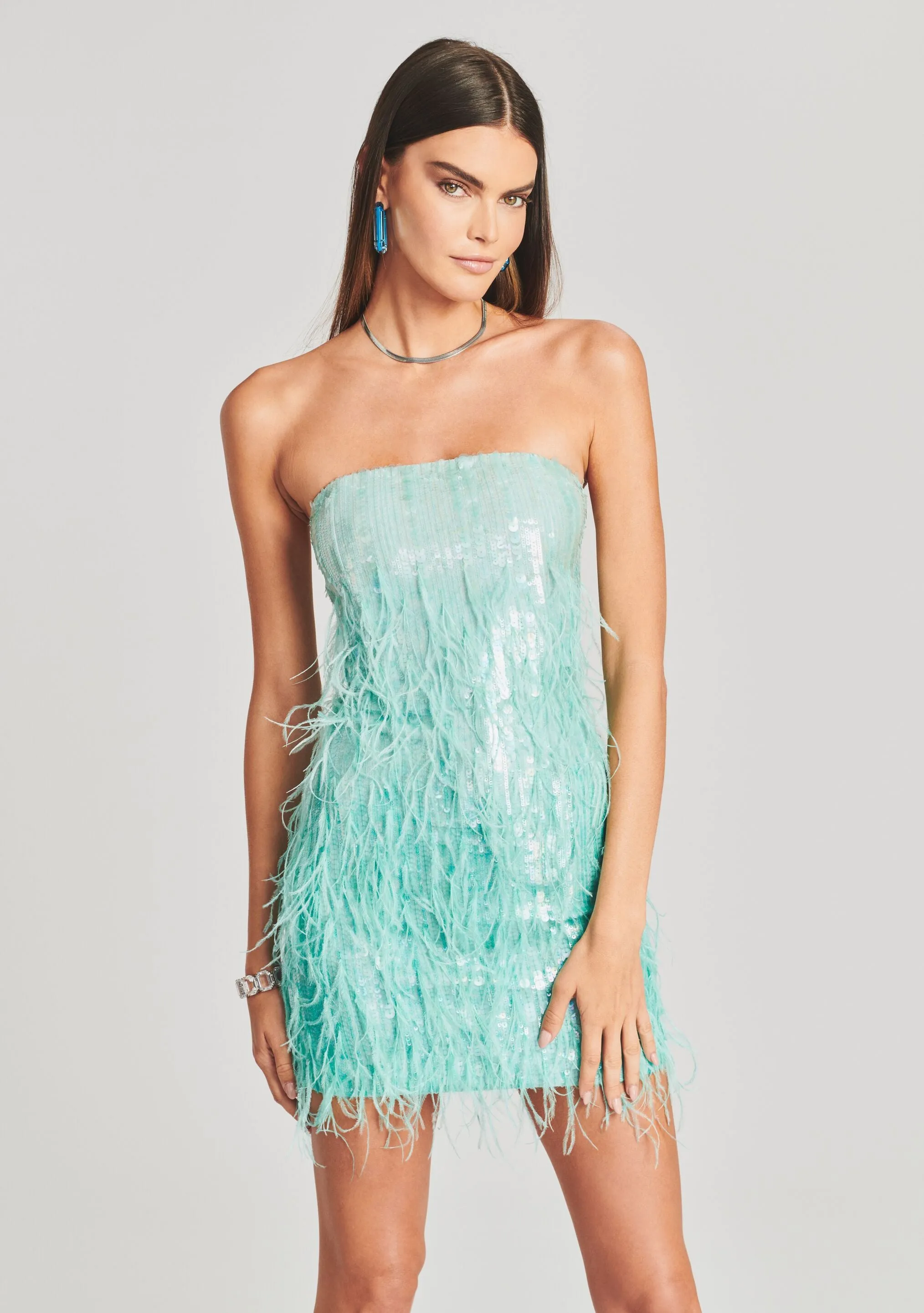 Anastasia Sequin Feather Dress