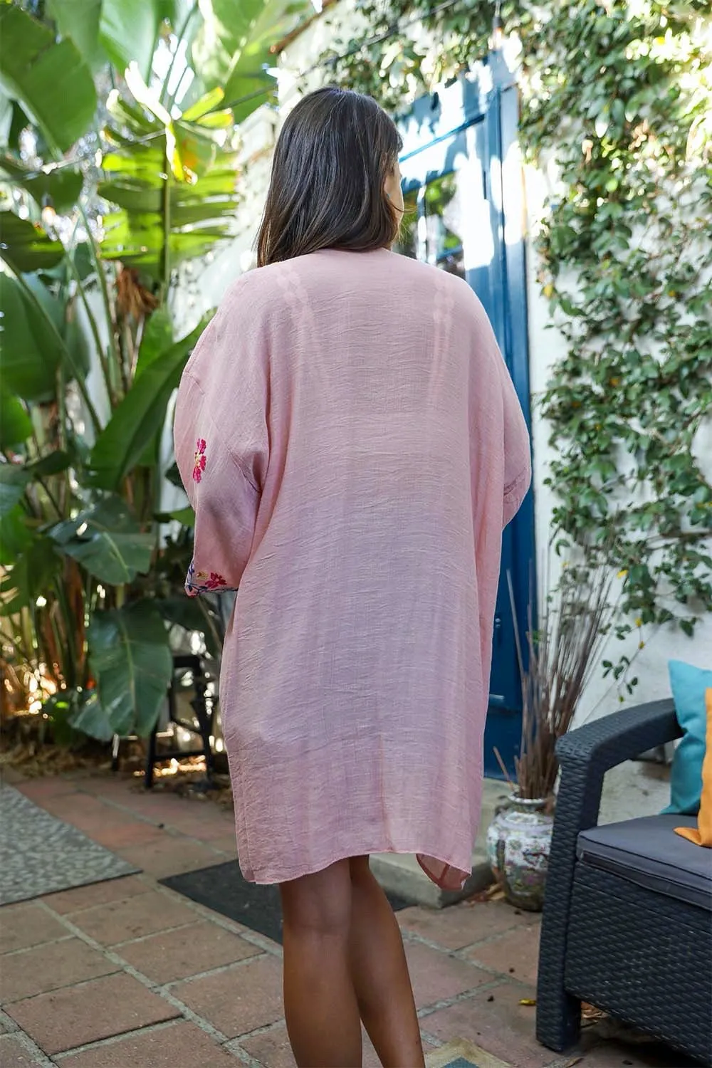 Anemone Embroidered Kimono