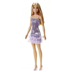 Barbie Glitz Blonde Hair Doll (Lavender Metallic Mini Dress) for Kids Ages 3 