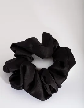 Black Satin Oversized Scrunchie