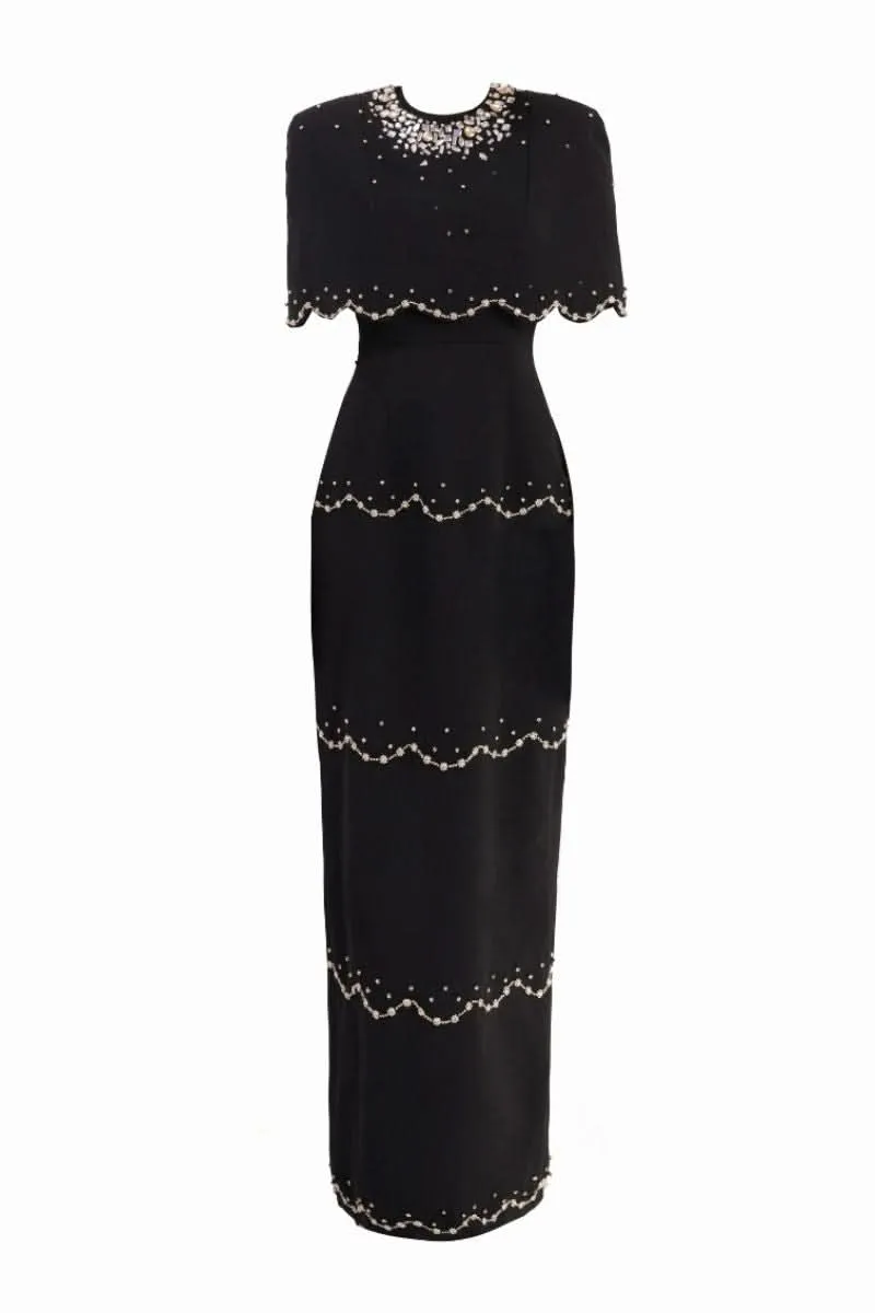 BLACK SPARKLING MAXI DRESS