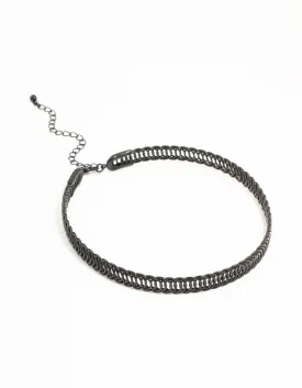 Black Thin Loop Choker Necklace