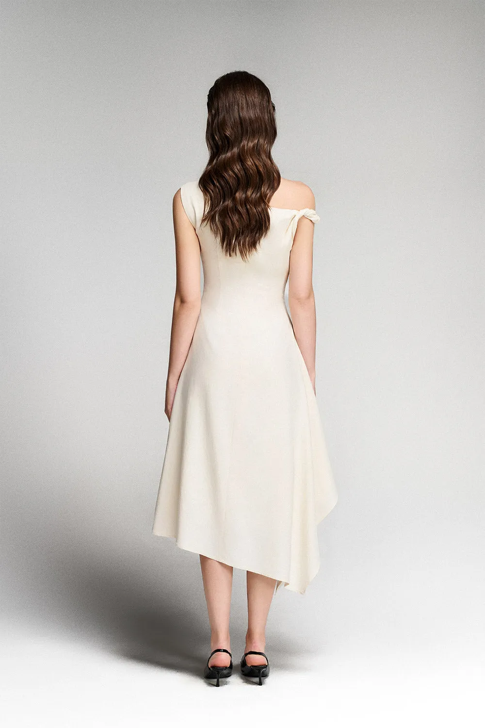 Briar Asymmetric Wavy Tencel Midi Dress