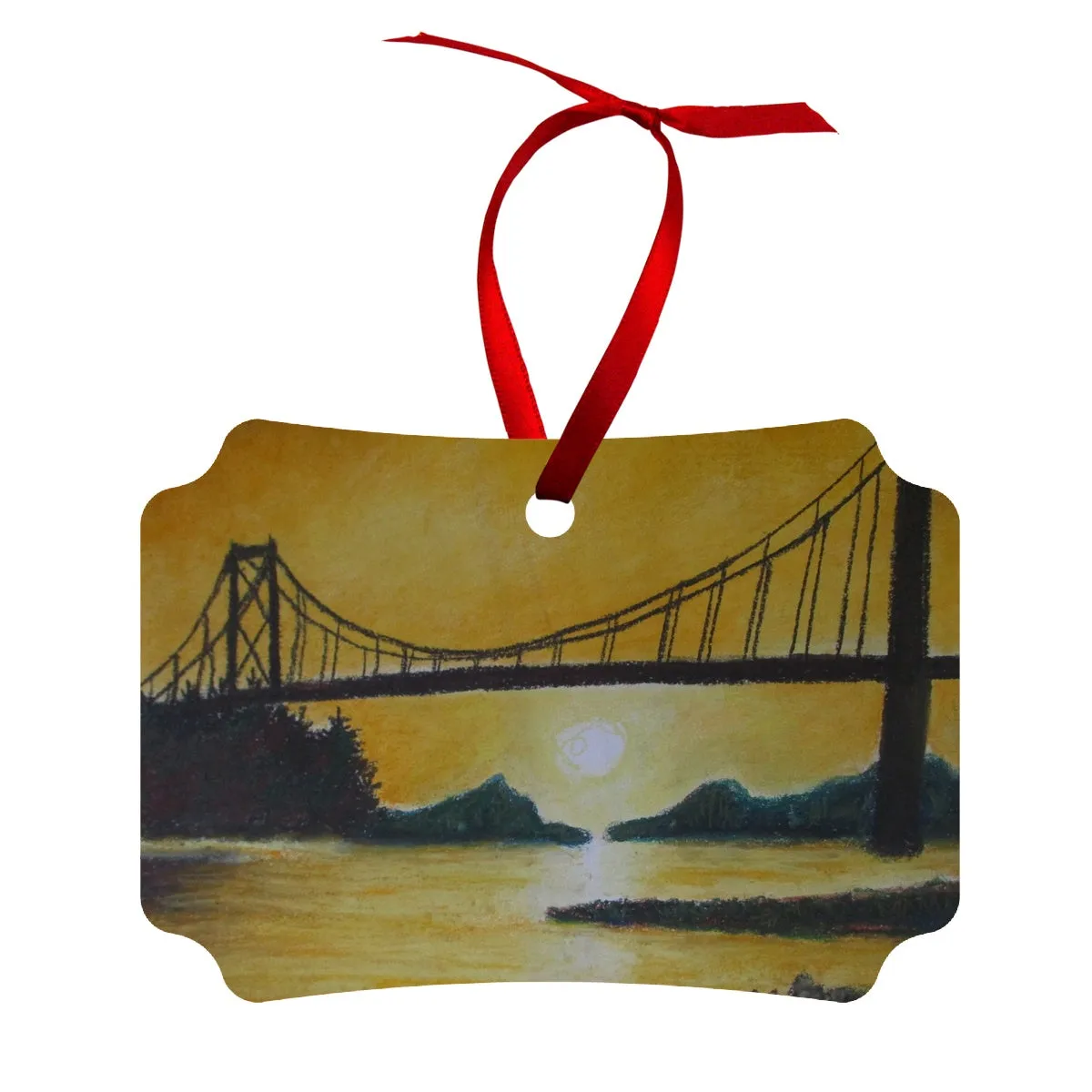 Bridge of Yellow ~ Wood Ornament