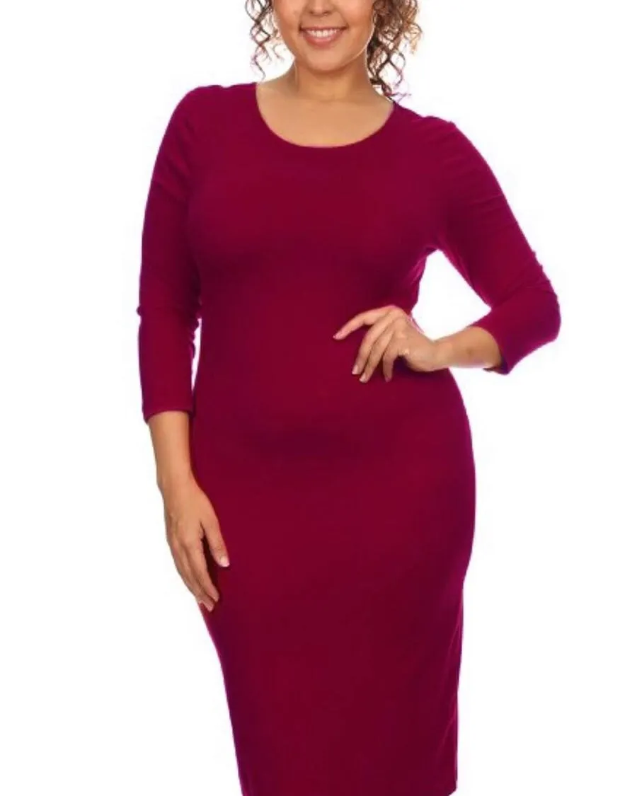 Burgundy Bodycon Dress