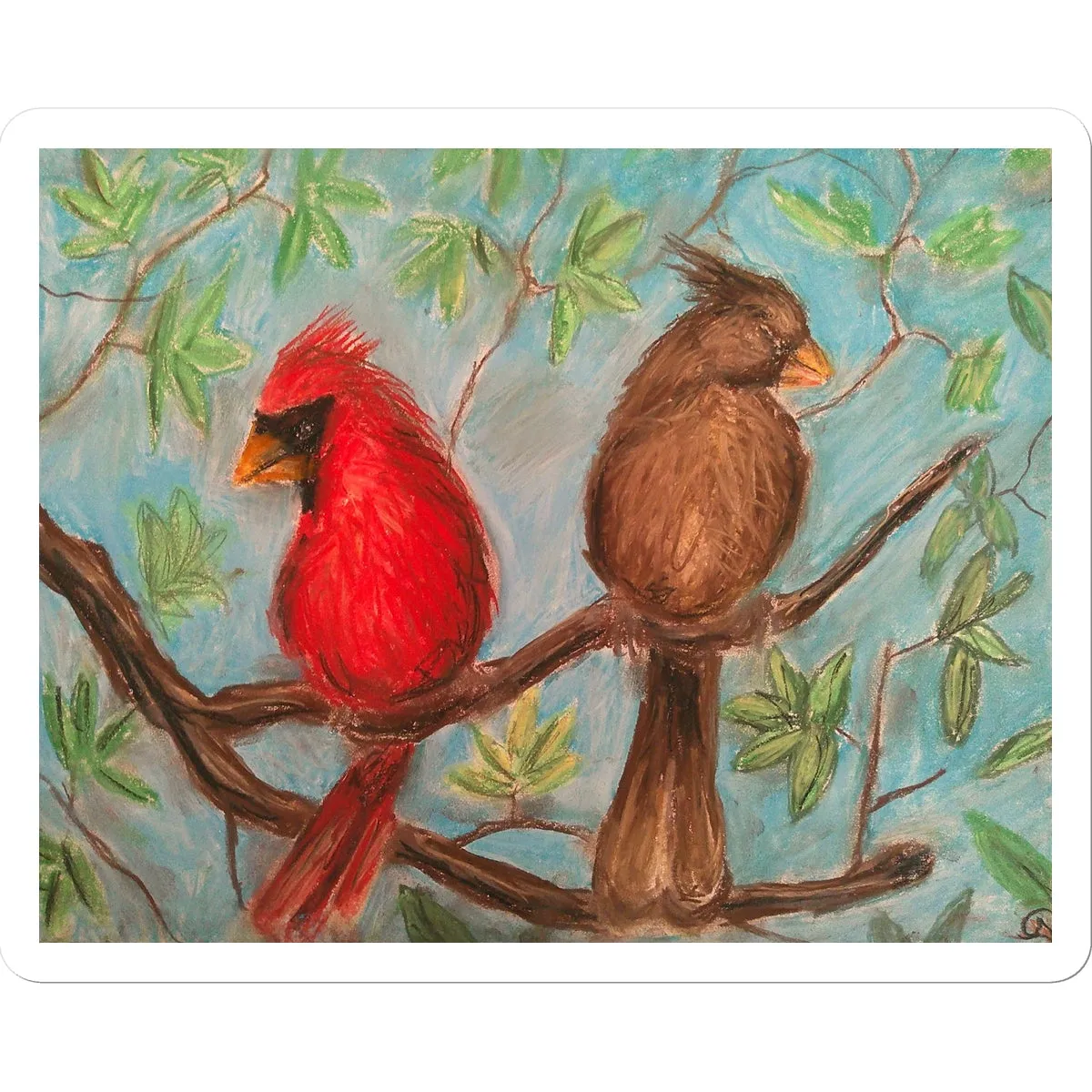 Cardinal Couple Sticker