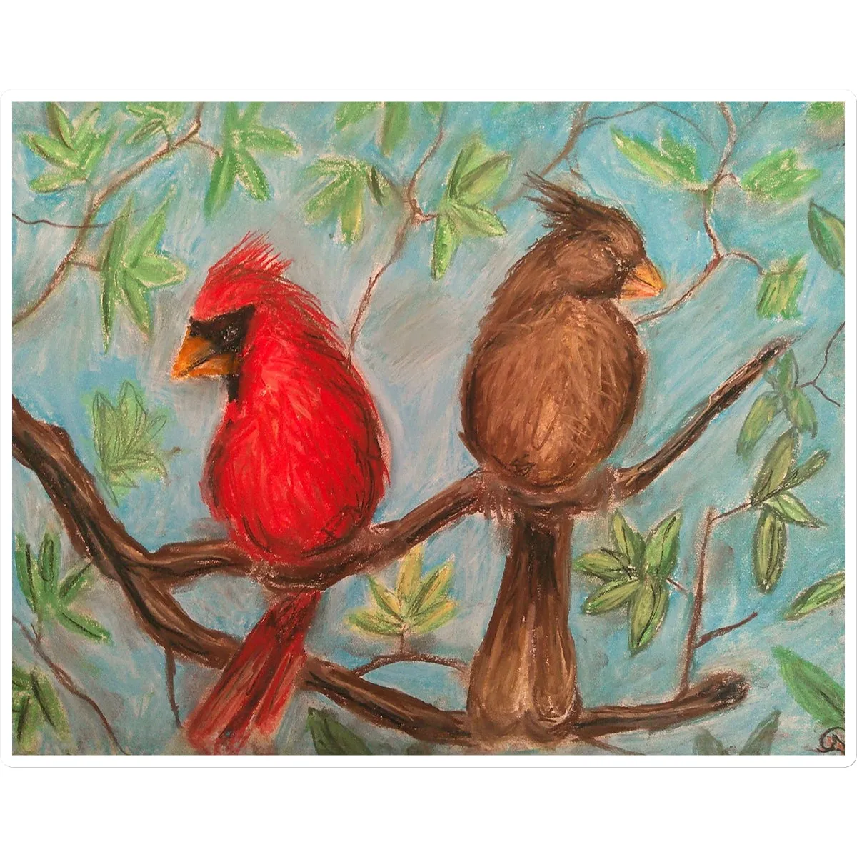 Cardinal Couple Sticker