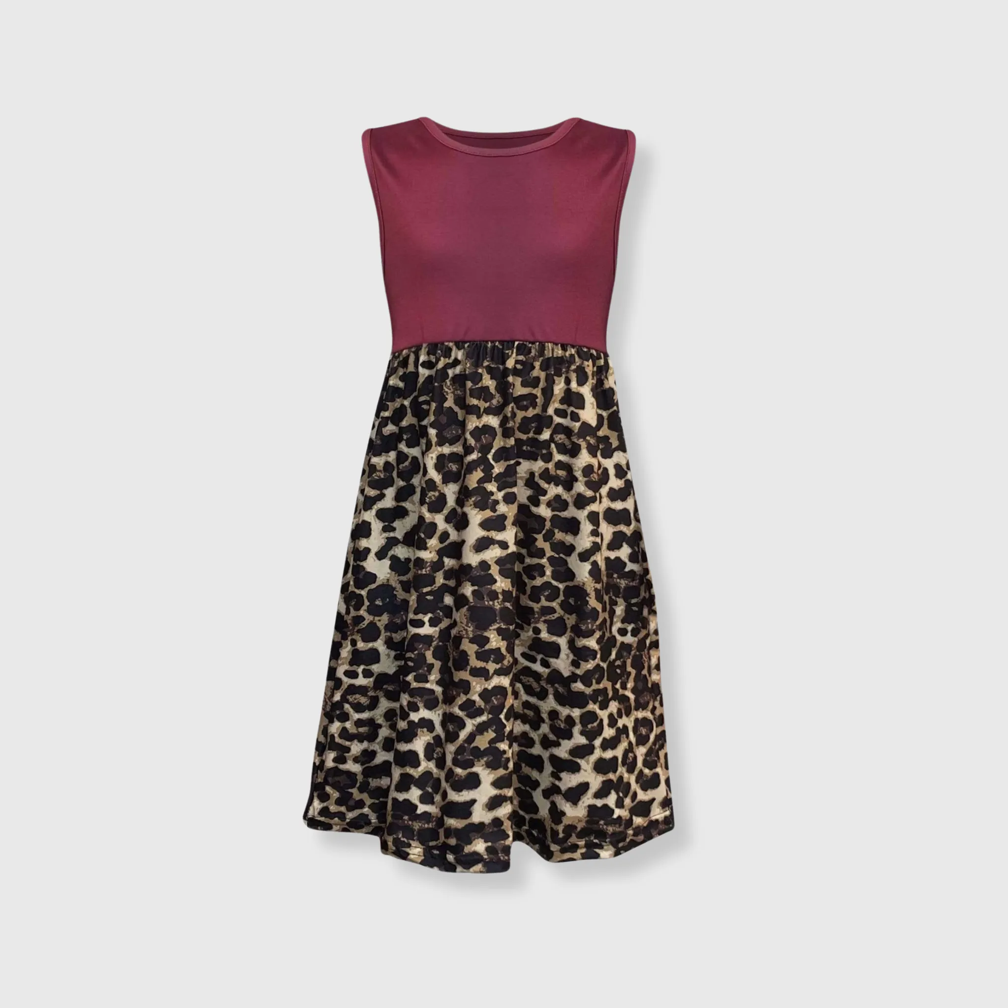 Cheetah Maroon Maxi Dress Kids