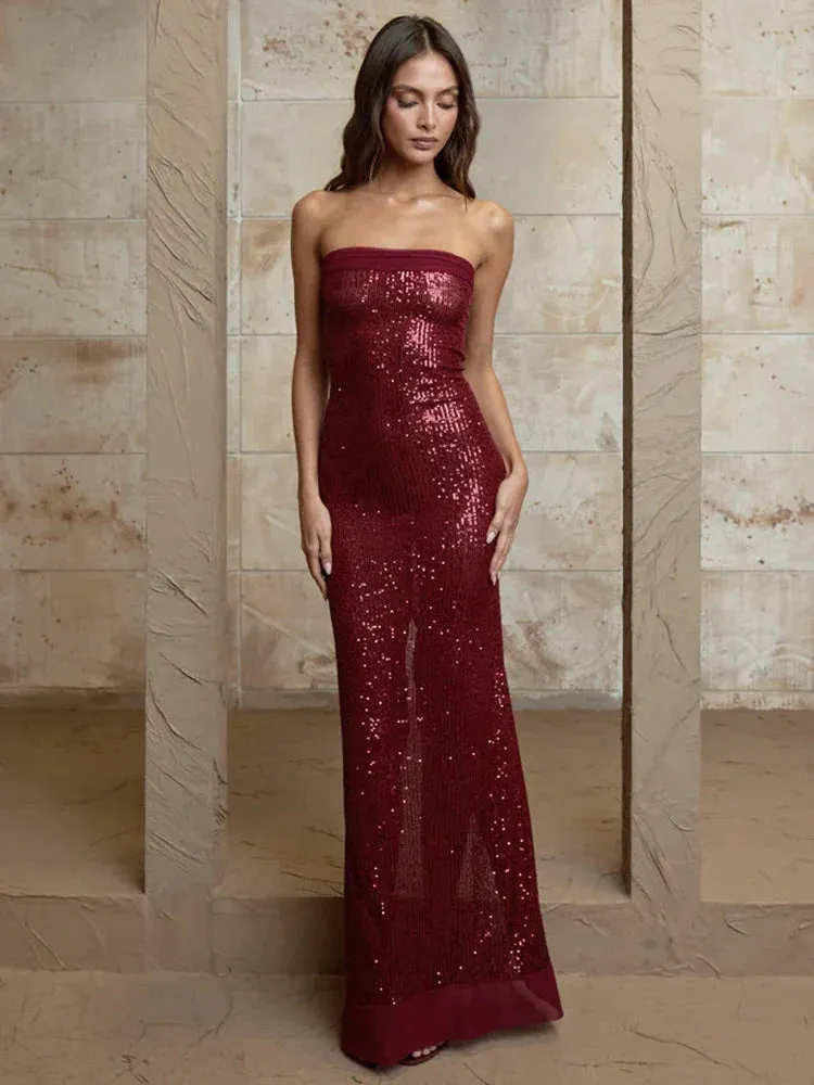 Clara - Sparkling strapless dress