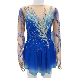 Competition Skating Dress Ombre Color with or without Sleeves Flutter BSU061205 Small Stock