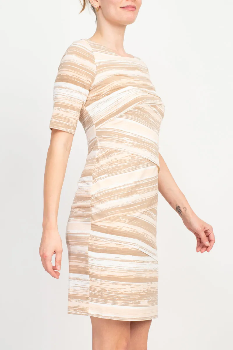 Connected Apparel Stripped Sheath Dress