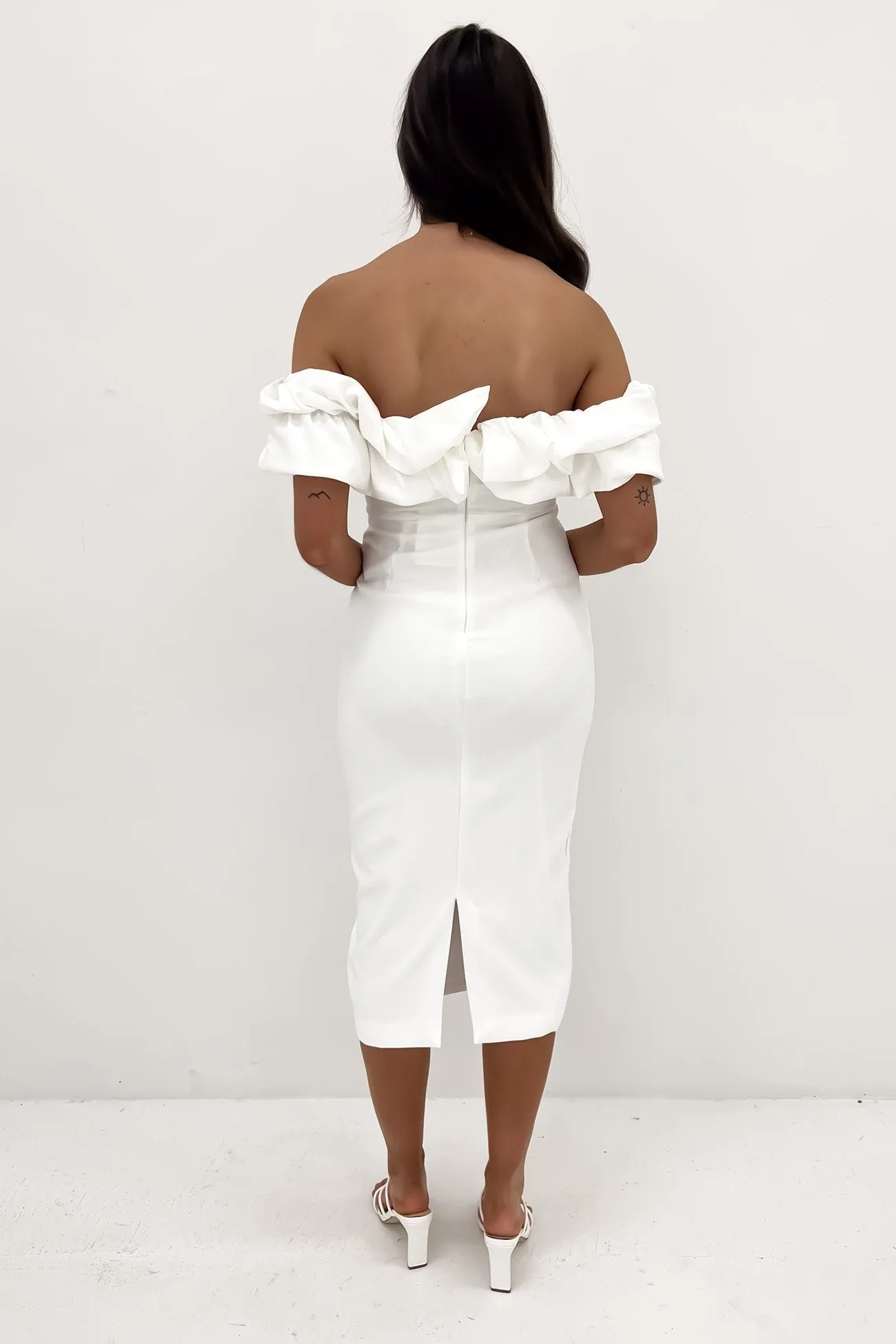 Corina Midi Dress White