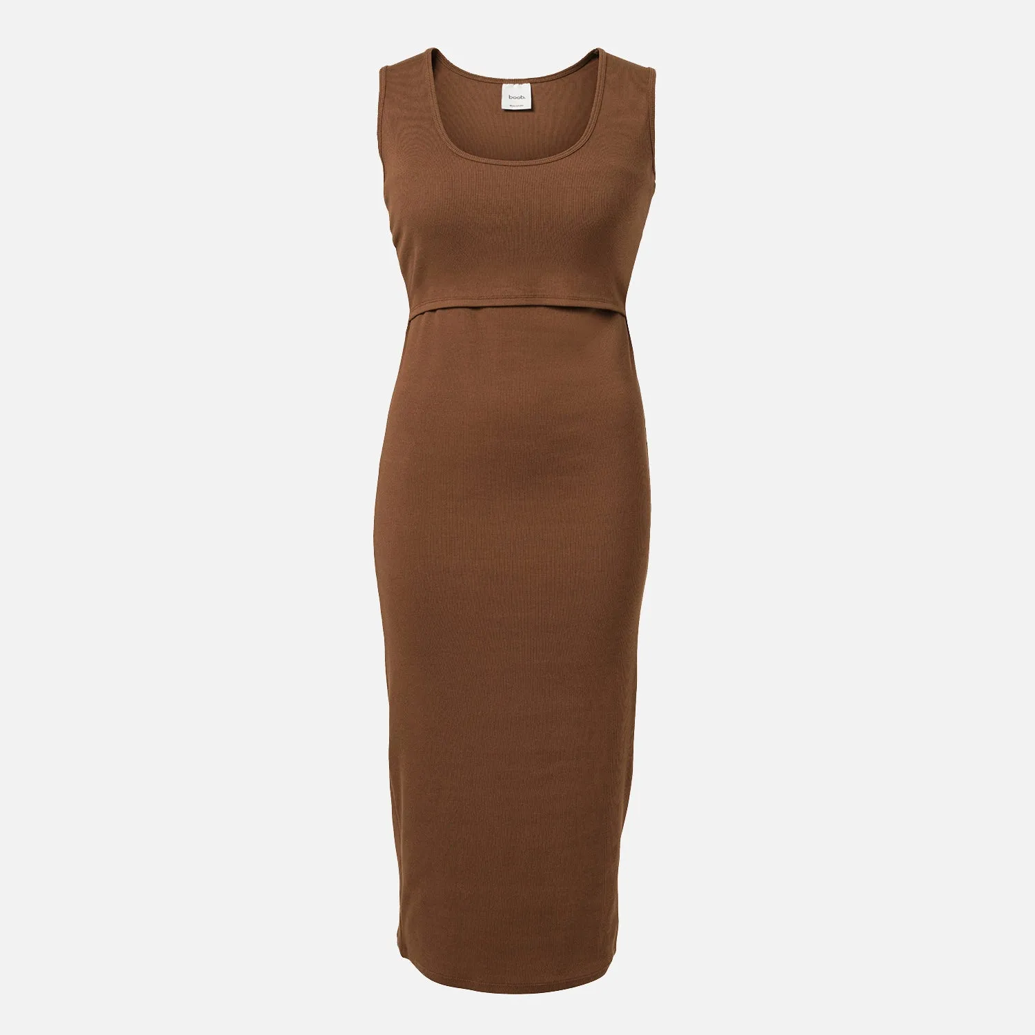 Cotton Maternity Signe Dress - Cocoa Brown