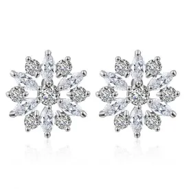 Daisy Crystal Cluster Bridal Stud Earrings