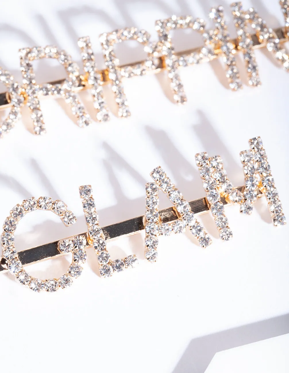 Drippin Glam Gold Diamante Hair Clip Pack