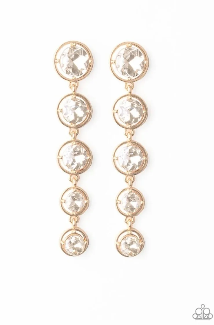 Drippin In Starlight Gold Post earrings - Paparazzi Accessories