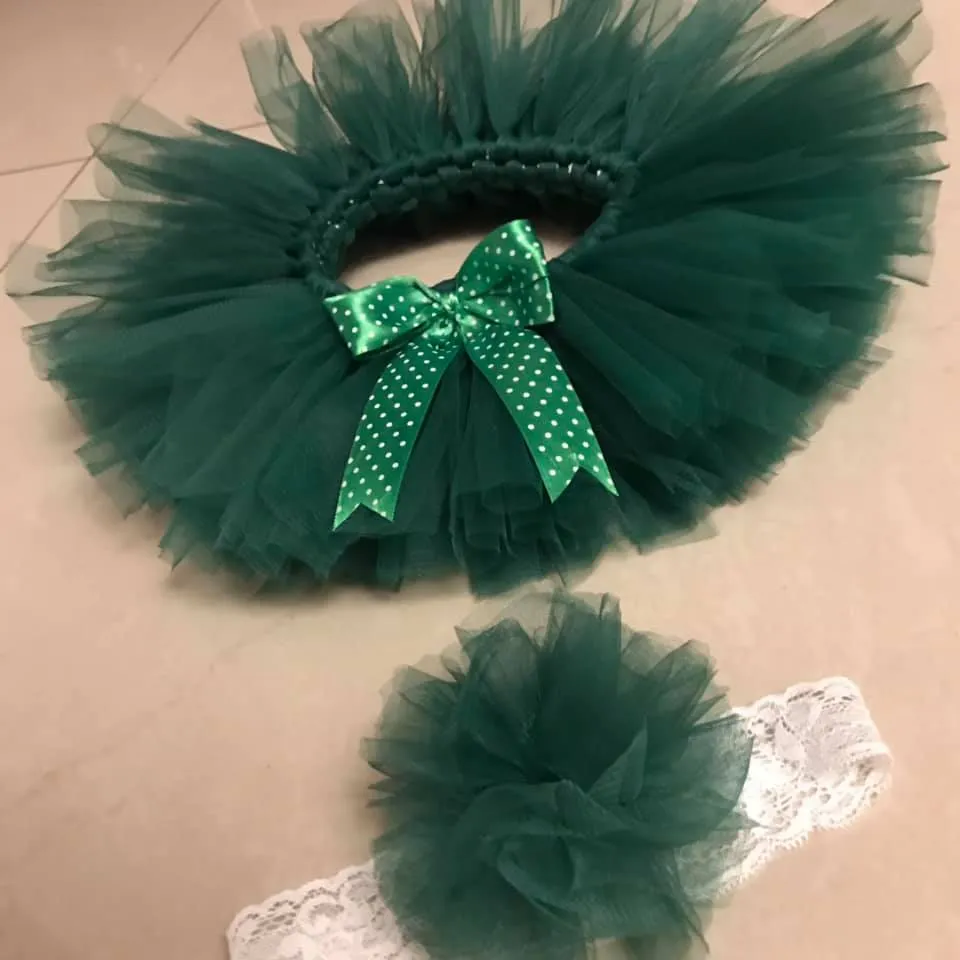 Emerald Elegance Tulle Dress Accessory Set