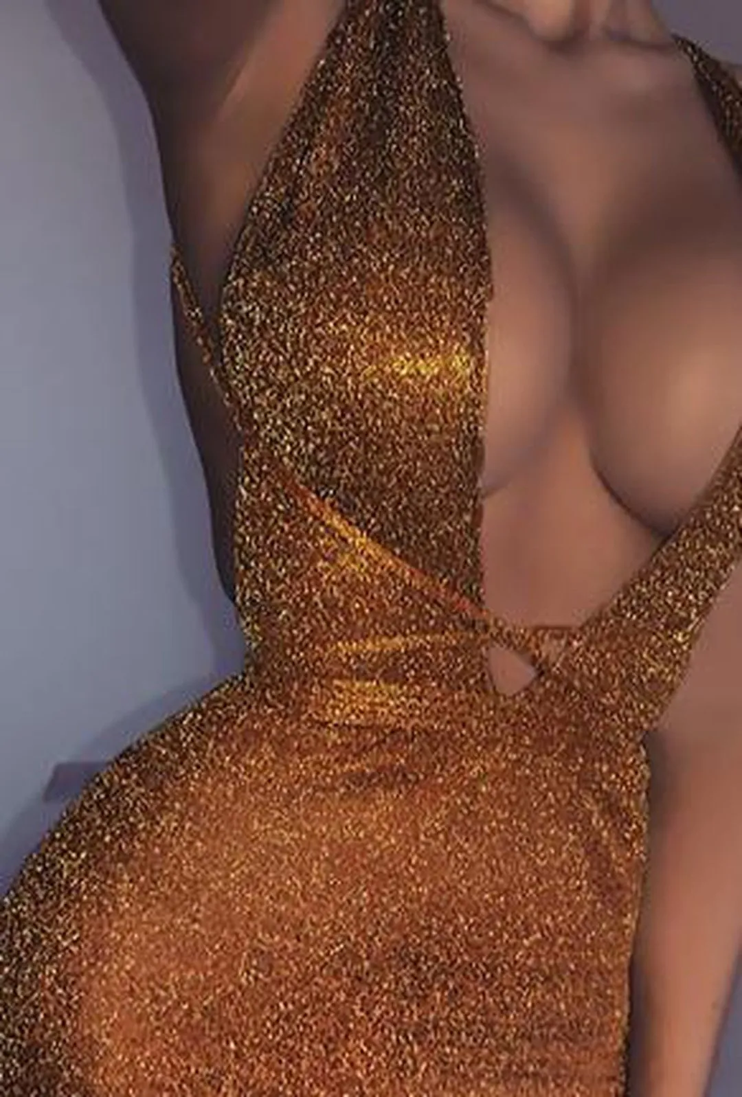 EMILY - PLUNGE SPARKLE DRESS