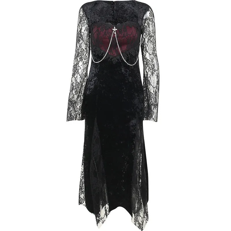 Gothic Dress Vintage Goth Romantic Casual Clothes Fashion Dress