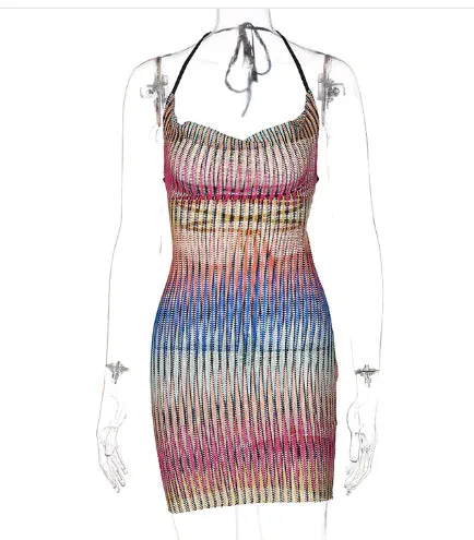 Gradient Mesh Mini Dress^