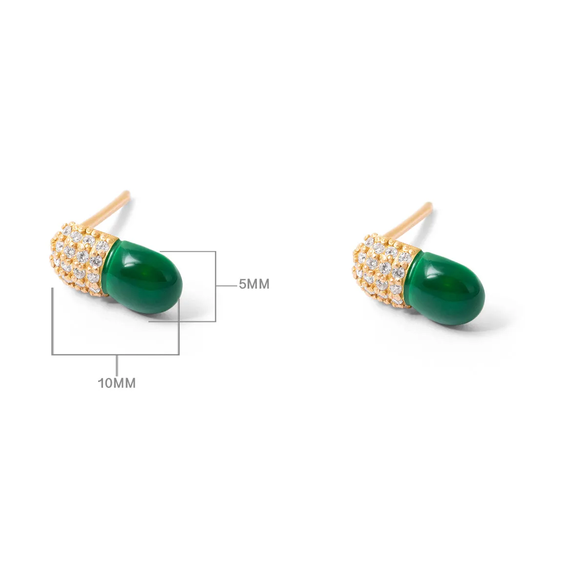 Green Capsule Stud Earring