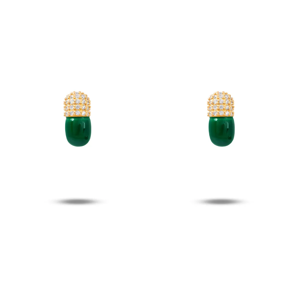 Green Capsule Stud Earring