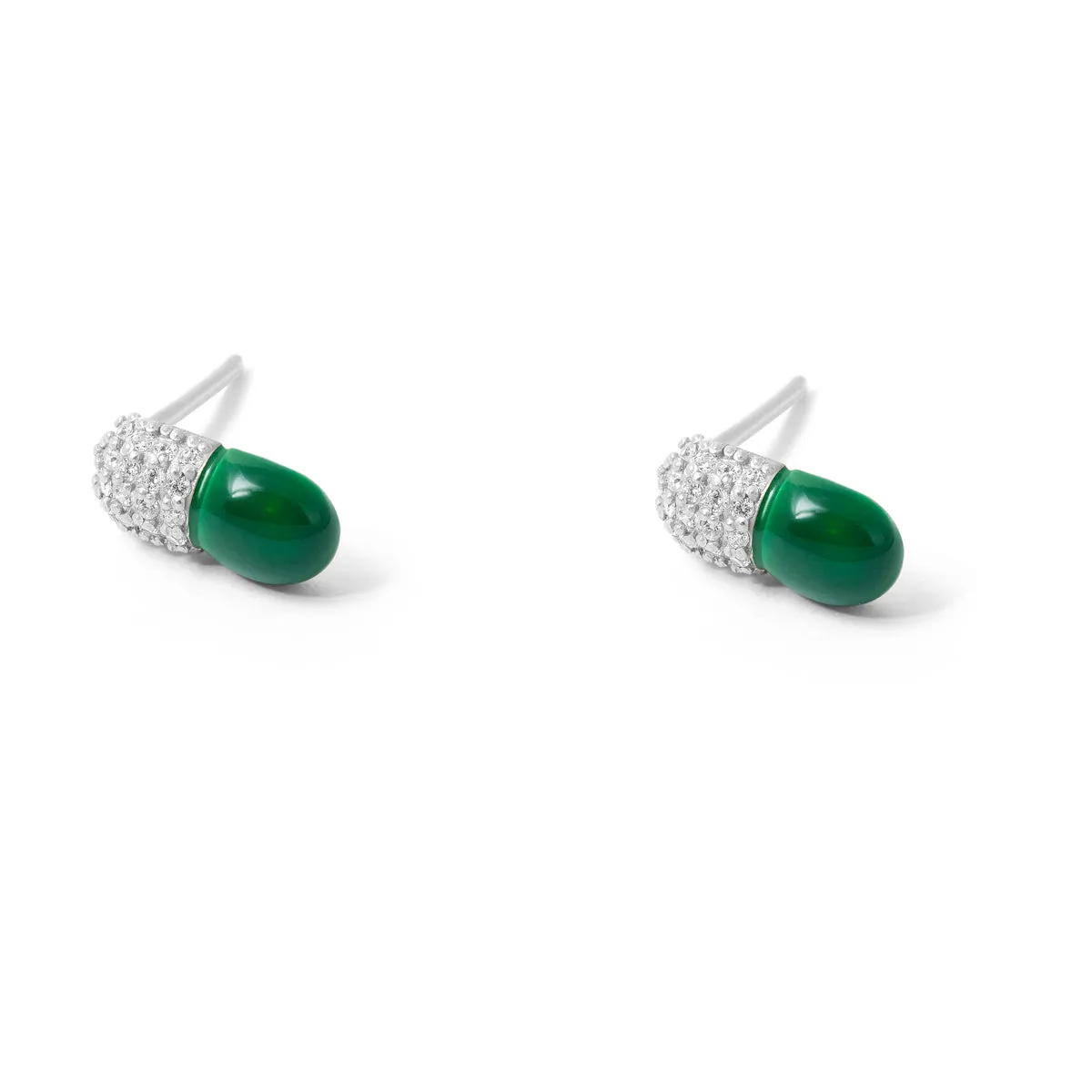 Green Capsule Stud Earring