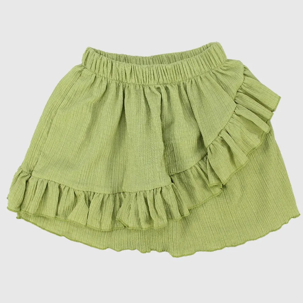 Green Ruffled Skirt