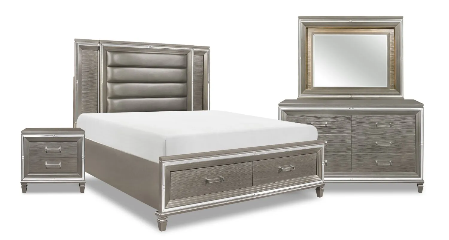 Hesperus 6-Piece King Bedroom Set - Silver