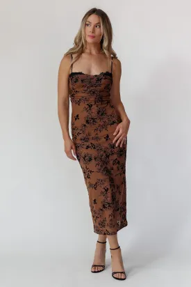 Inez Brown Floral Maxi Dress - Final Sale