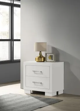 Jessica 2-drawer Nightstand White