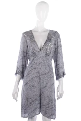 Jo Eden grey floral dress with sequin details size M