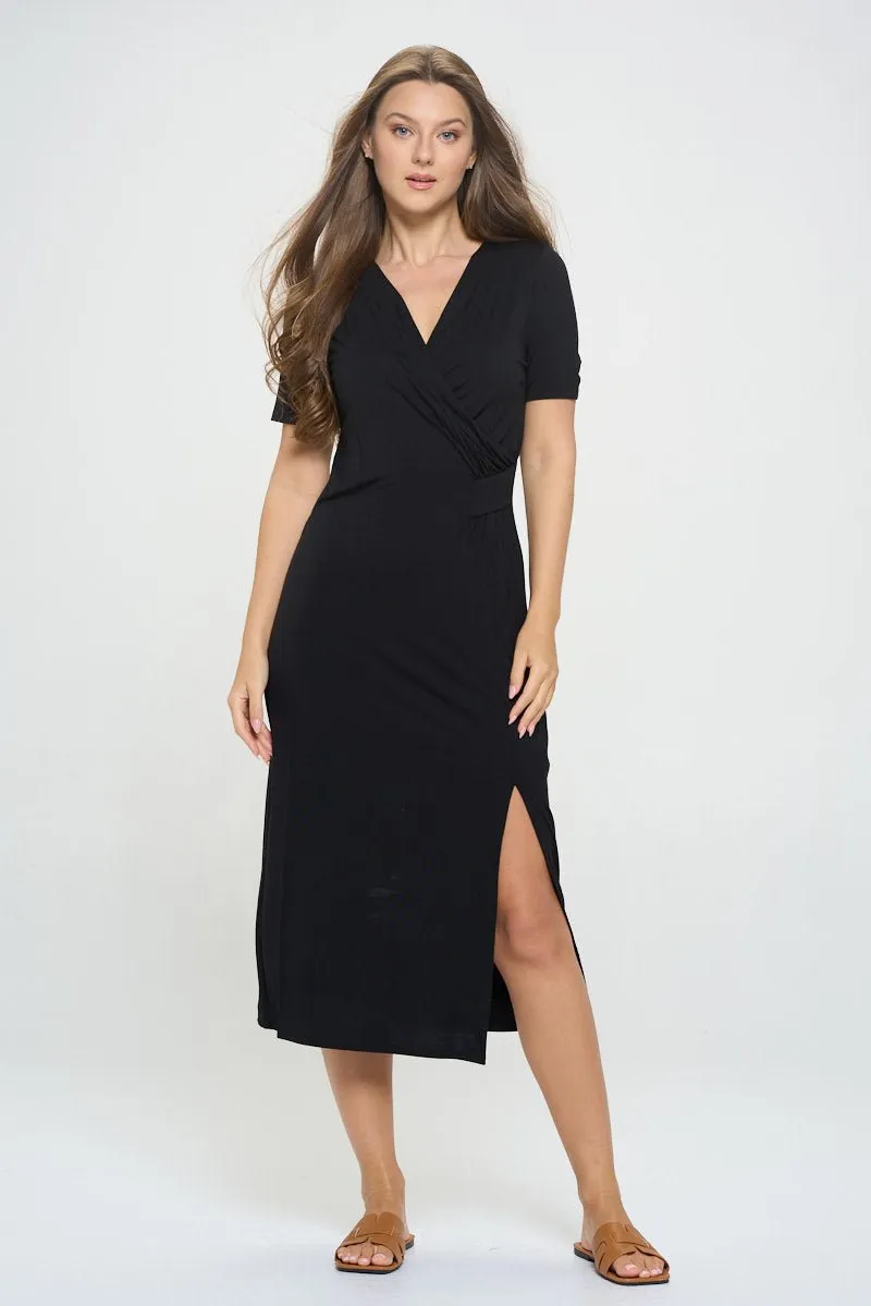 Jocelyn Side Ruched Midi Dress