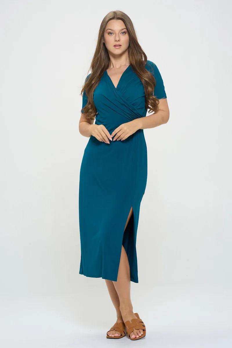 Jocelyn Side Ruched Midi Dress