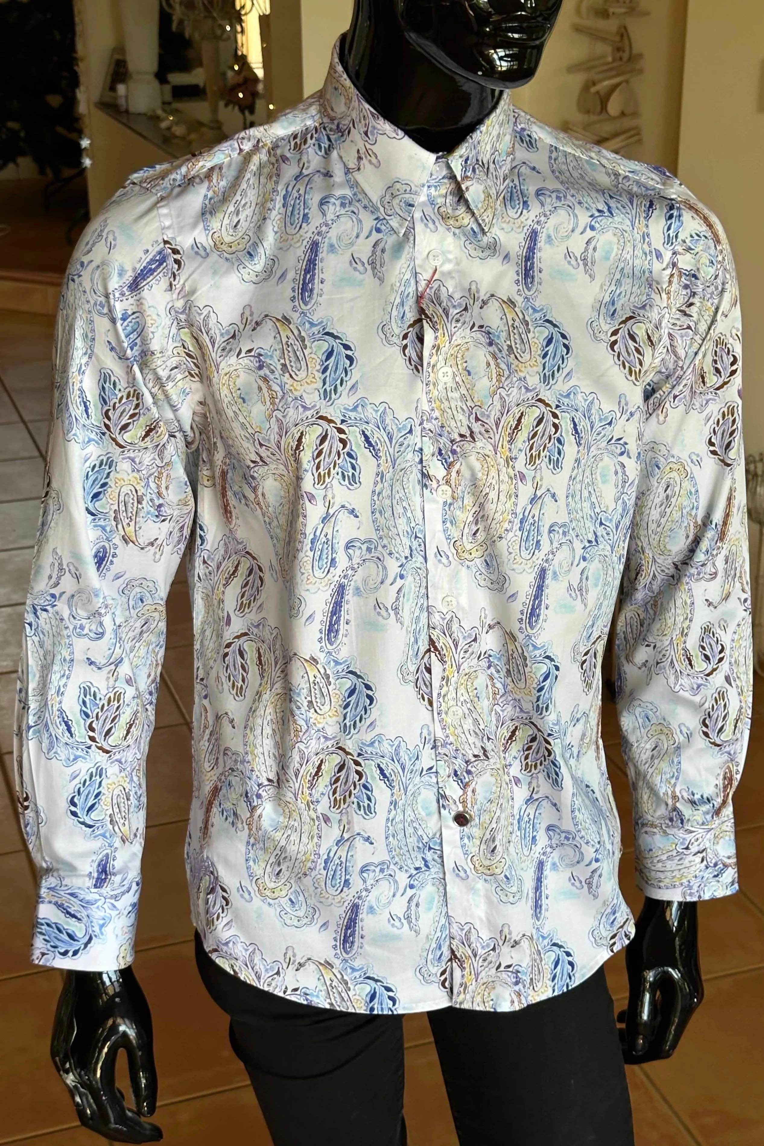 JOHN LENNON Mens Huddersfield  Long Sleeve Shirt - Paisley