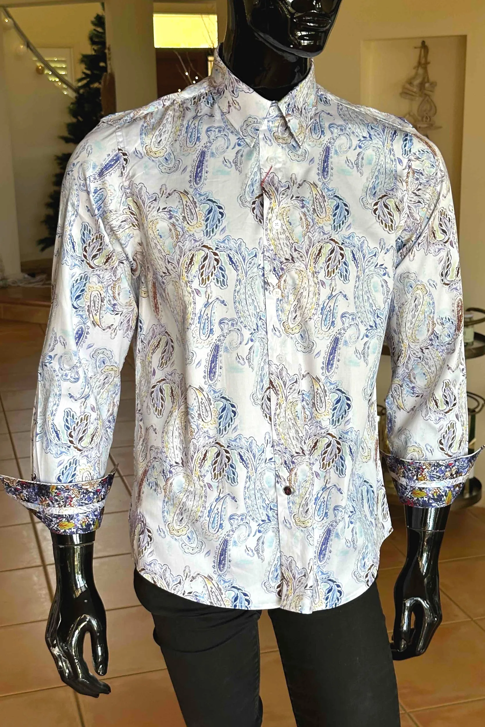 JOHN LENNON Mens Huddersfield  Long Sleeve Shirt - Paisley